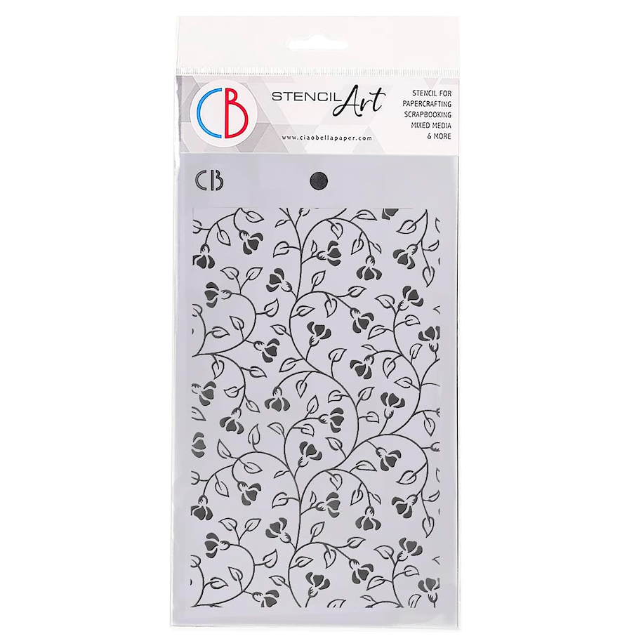 CIAO BELLA - TEXTURE STENCIL 5"X8" FLOWER RAMAGE