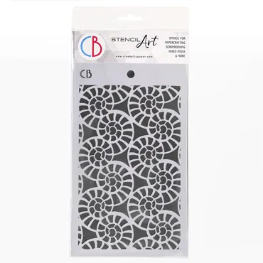 CIAO BELLA - TEXTURE STENCIL 5"X8" FOSSIL SHELLS