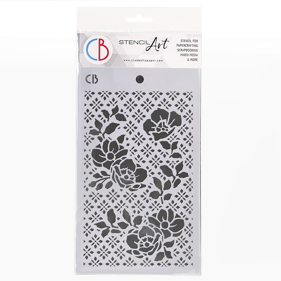 CIAO BELLA - TEXTURE STENCIL 5"X8" ANEMONES