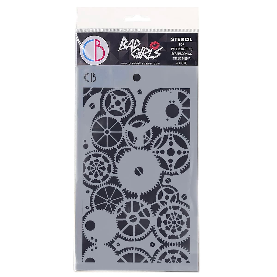 CIAO BELLA - TEXTURE STENCIL 5"X8" CLOCK GEARS