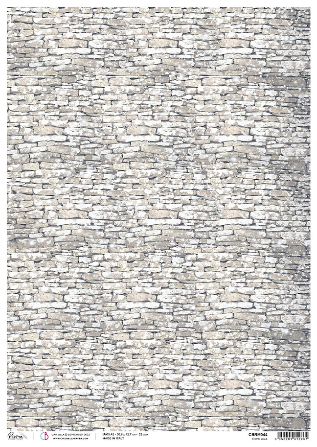 CIAO BELLA - RICE PAPER A3 STONE WALL