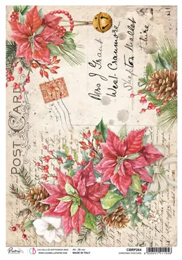 CIAO BELLA - RICE PAPER A4 CHISTMAS POSTCARD