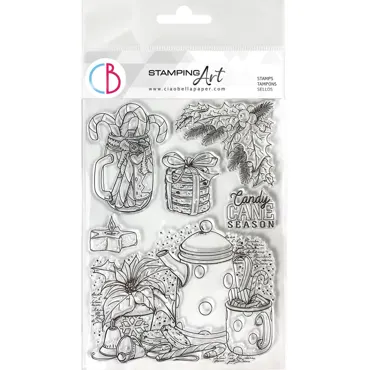 CIAO BELLA - CLEAR STAMP SET 6"X8" WINTER COCOA