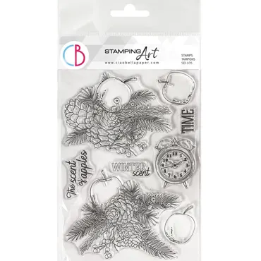 CIAO BELLA - CLEAR STAMP SET 6"X8" GOLDEN APPLES