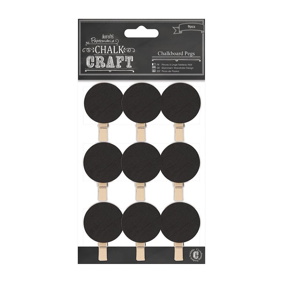 Papermania Chalkboard Pegs (9pcs) - Circles