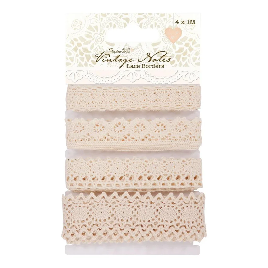 Papermania 1m Lace Borders (4pcs) - Vintage Notes