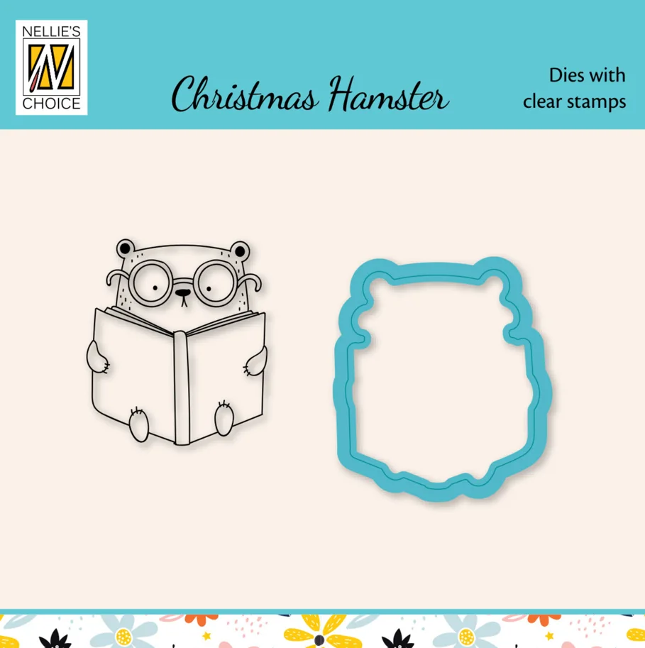 Nellie Snellen Christmas Harmster Christmas Stories Dies w/ Clear Stamps