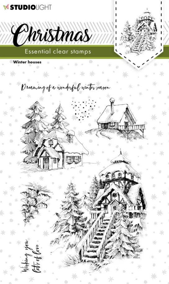 Studio Light Christmas Winter Houses Essentials Clear Stamps