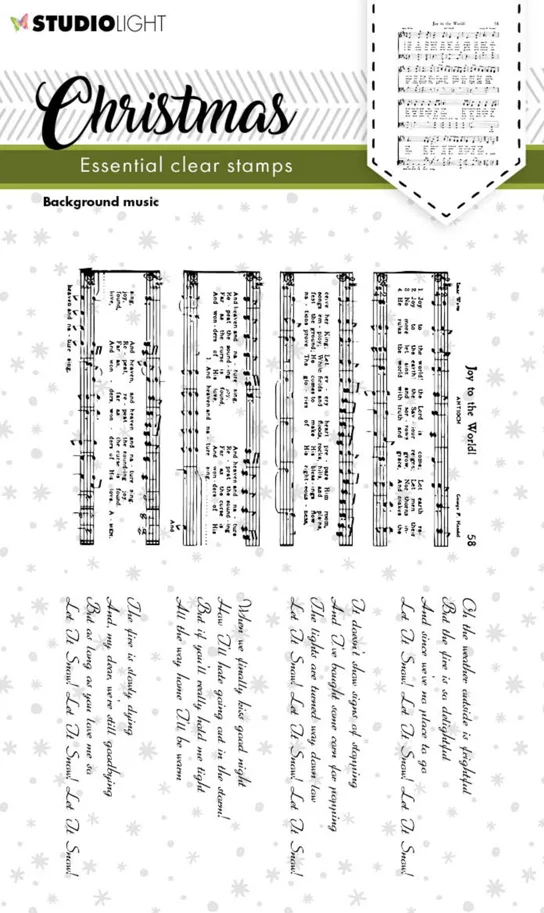 Studio Light Christmas Background Music Essentials Clear Stamps 