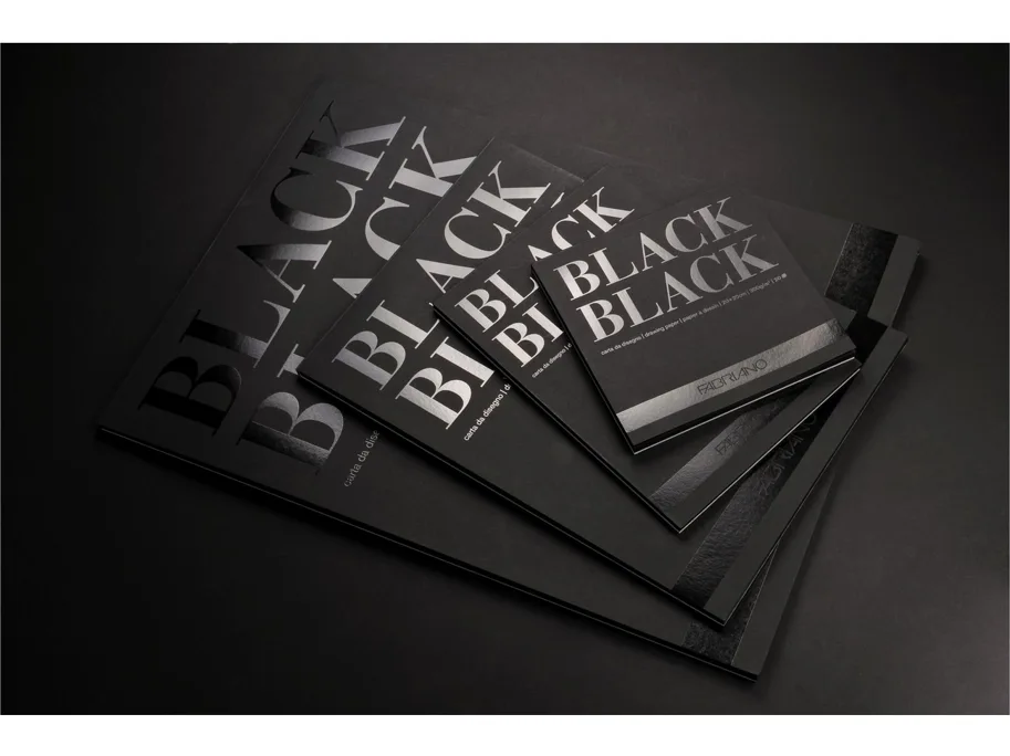 Fabriano Black Black Zeichenpapier-Block 20 x 20 cm