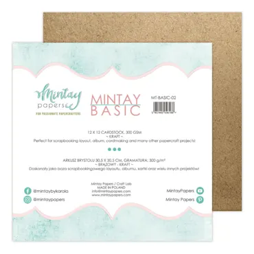 MINTAY PAPERS - BASIC - 12 X 12 CARDSTOCK, 300 GSM - KRAFT