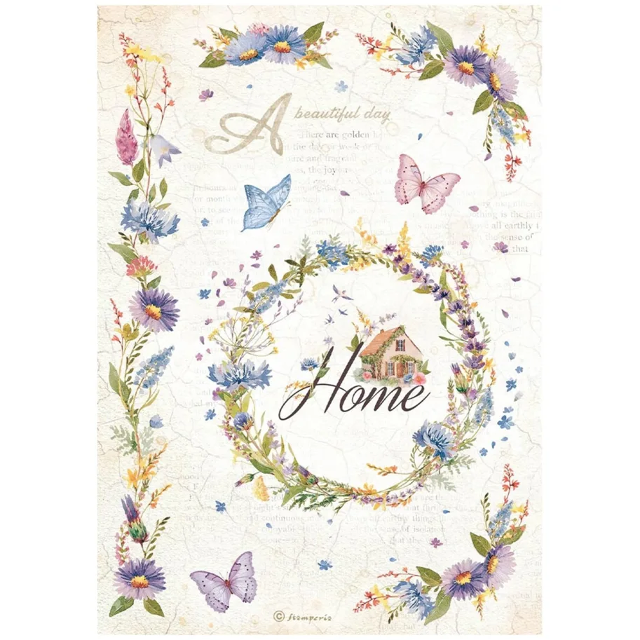 Stamperia Create Happiness Welcome Home A4 Rice Paper Garland