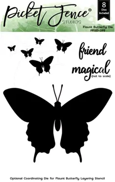 Picket Fence Studios Flaunt Butterfly 4x6 Inch Metal Die
