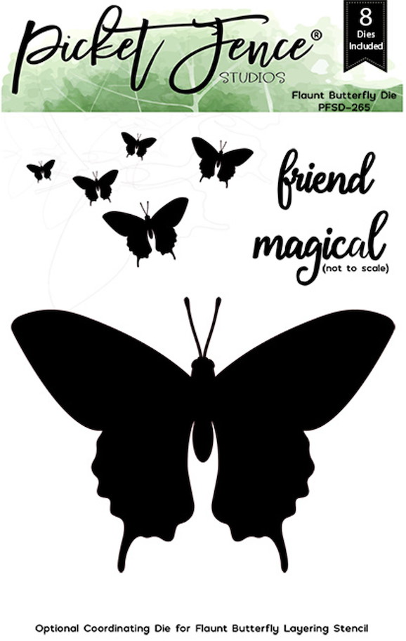 Picket Fence Studios Flaunt Butterfly 4x6 Inch Metal Die