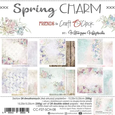 CRAFT O'CLOCK - SPRING CHARM - A SET OF PAPERS 15,25X15,25CM