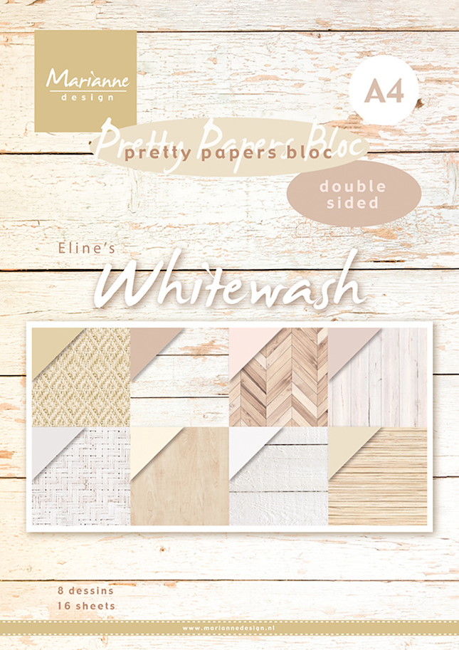 Marianne Design Pretty Papers Bloc A4 Eline's Whitewash