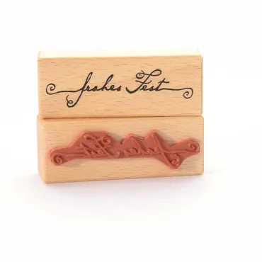 Heindesign Motivstempel frohes Fest mit Schnörkel