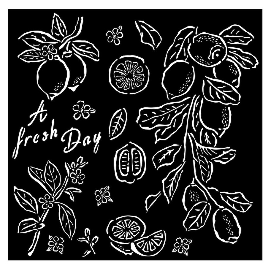 Stamperia Blue Dream Thick Stencil 18x18cm Lemons