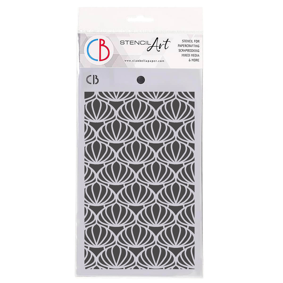 CIAO BELLA - TEXTURE STENCIL 5"X8" PRECIOUS FAN