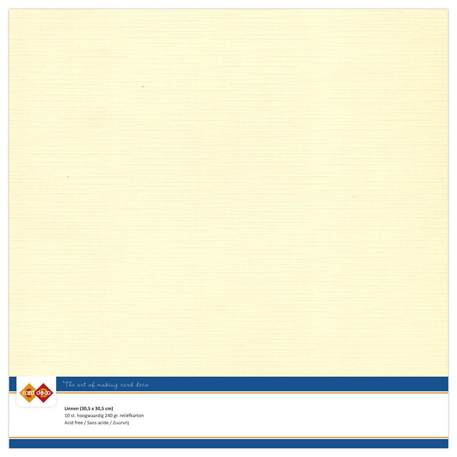 Card Deco Linen Cardstock 30,5x30,5 cm Cream 10stk.