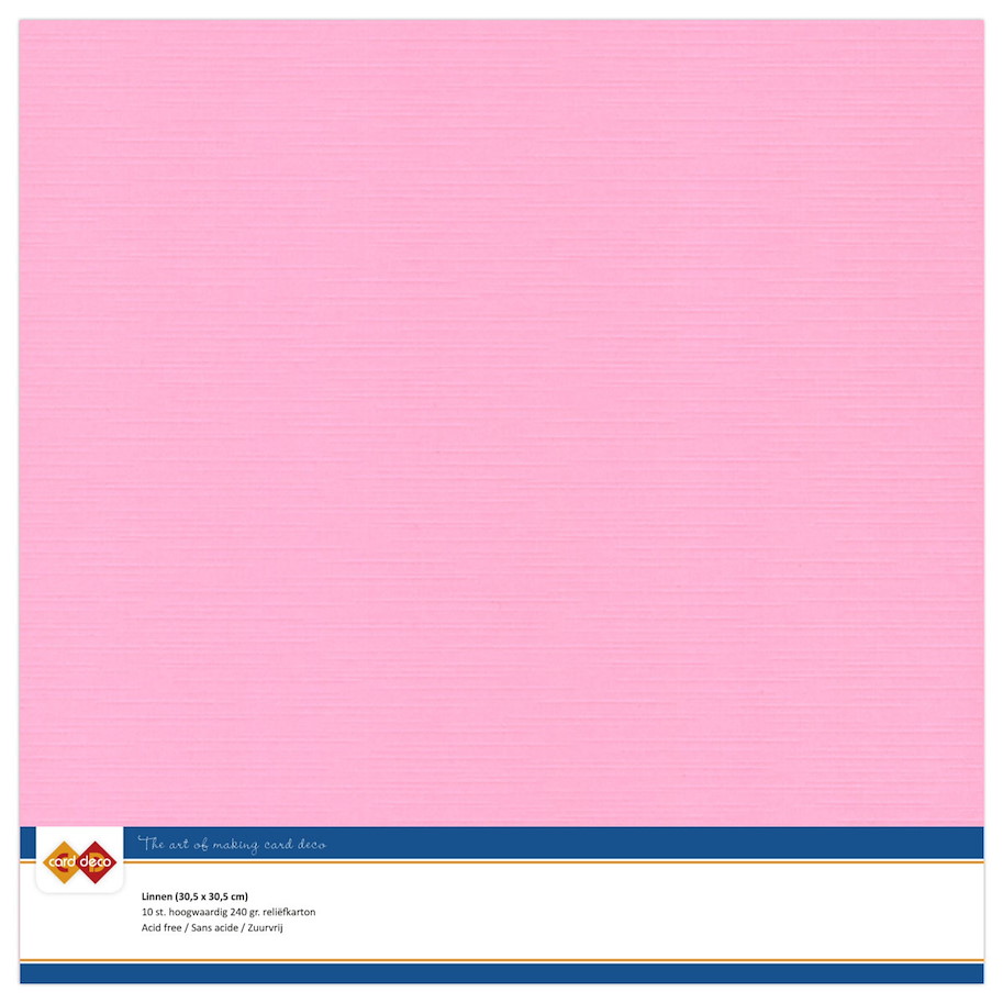 Card Deco Linen Cardstock 30,5x30,5 cm Pink 10stk.