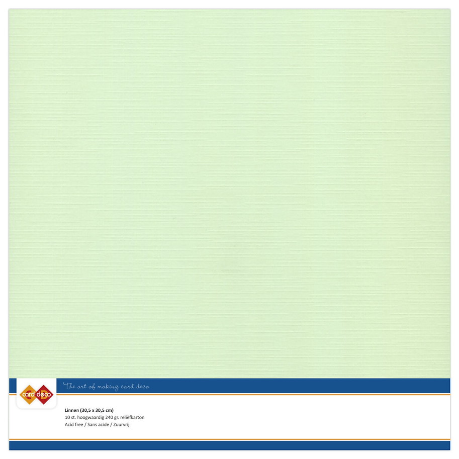 Card Deco Linen Cardstock 30,5x30,5 cm Light Green 10stk.