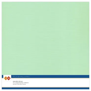 Card Deco Linen Cardstock 30,5x30,5 cm Middle Green 10 stk.