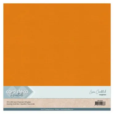 Card Deco Linen Cardstock 30,5x30,5 cm Tangerine 10stk.