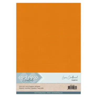 Card Deco Linen Cardstock A4 Tangerine 10stk.