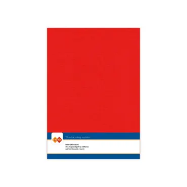 Card Deco Linen Cardstock A4 Red 10stk.