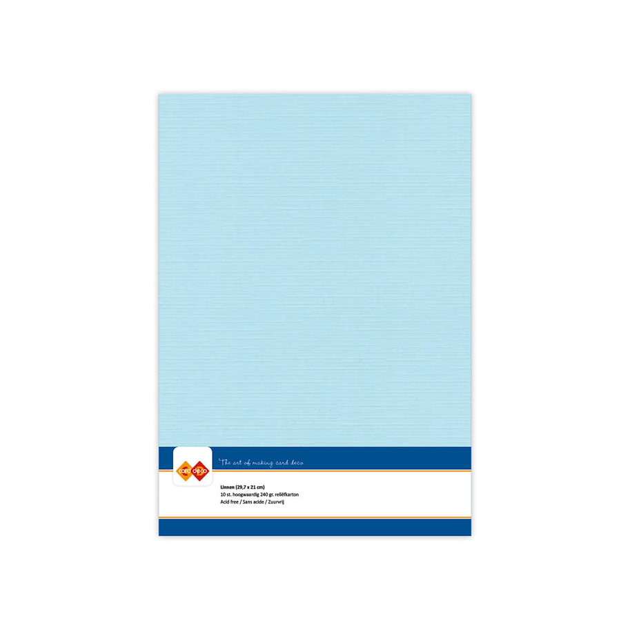 Card Deco Linen Cardstock A4 Baby Blue 10stk.