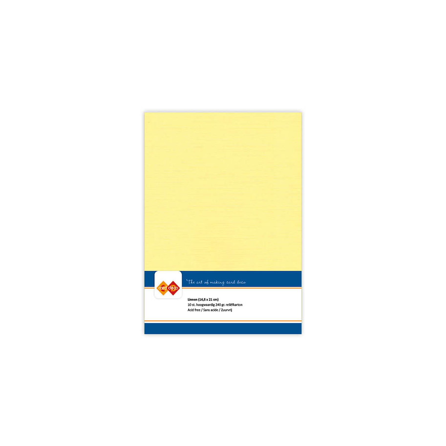 Card Deco Linen Cardstock A5 Yellow