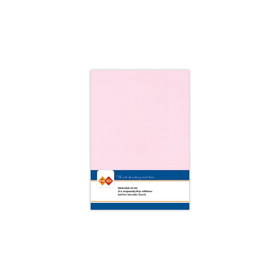 Card Deco Linen Cardstock A5 Light Pink