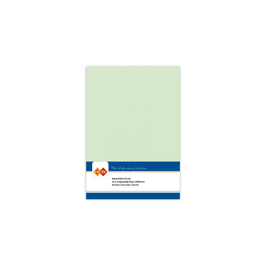 Card Deco Linen Cardstock A5 Light Green 
