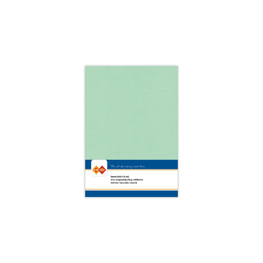 Card Deco Linen Cardstock A5 Middle Green