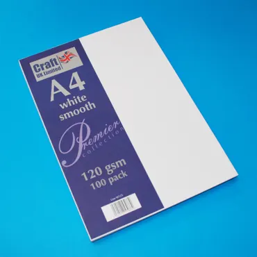 Craft UK Premium Collection A4 White Smooth Paper Pack 120gsm