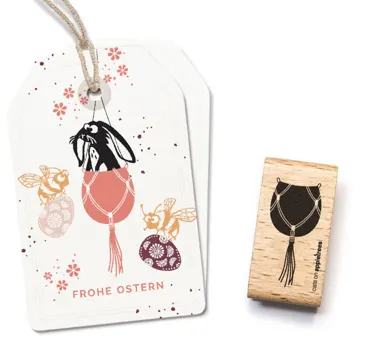 Cats on appletrees Stempel Makrame-Ei Hängeampel