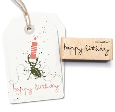 Cats on appletrees Stempel Happy Birthday 9