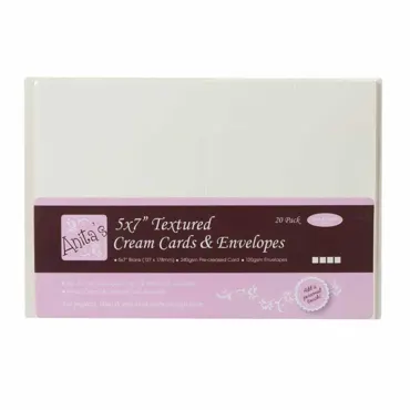 Anita's 5x7 Inch Cards & Envelopes Textured Cream (20pk)