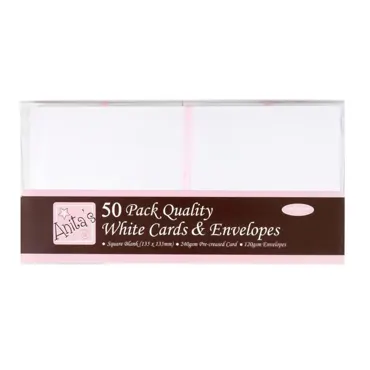 Anita's Square Cards & Envelopes White 13,5 x 13,5 cm (50pk)