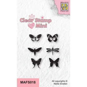 Nellie Snellen Mini Clear Stamps Butterflies 2