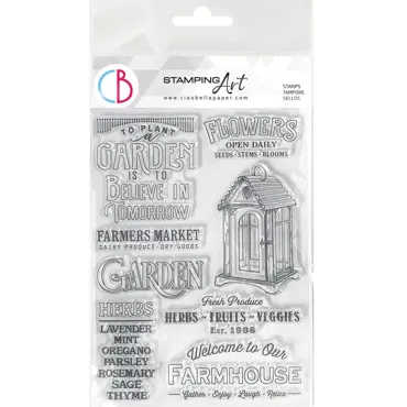 CIAO BELLA - CLEAR STAMP SET 6"X8" FARMHOUSE GARDEN