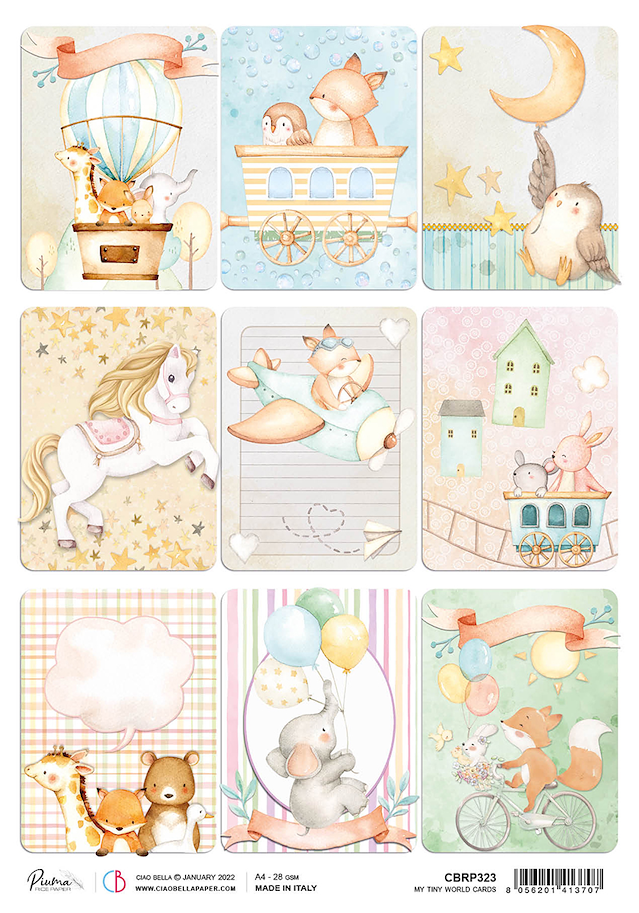 CIAO BELLA - RICE PAPER A4 MY TINY WORLD CARDS