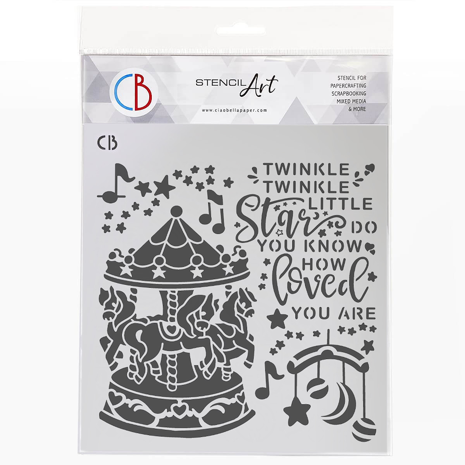 CIAO BELLA - TEXTURE STENCIL 8"X8" CAROUSEL