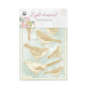 LIGHT CHIPBOARD EMBELLISHMENTS PRECIOUS 02, 10X15CM, 8PCS