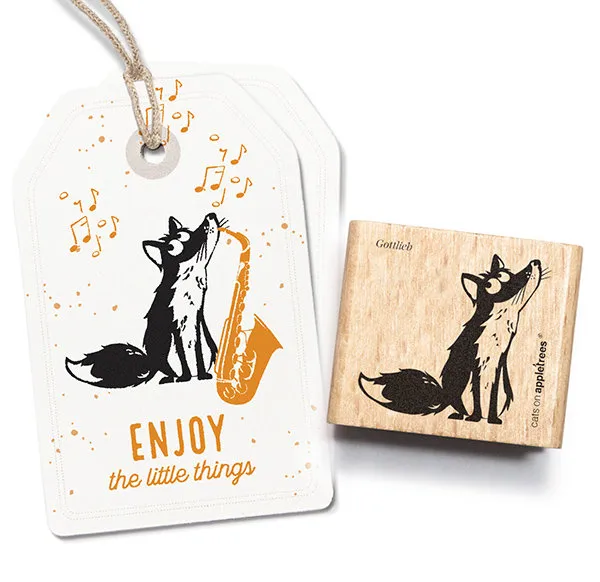 Cats on appletrees Stempel Fuchs Gottlieb groß