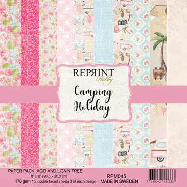 Reprint Camping Holiday 8x8 Inch Paper Pack