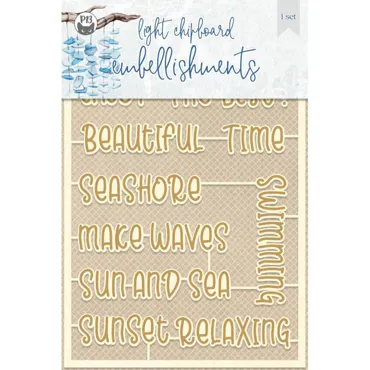 P13 LIGHT CHIPBOARD EMBELLISHMENTS BEYOND THE SEA 05, 12PCS