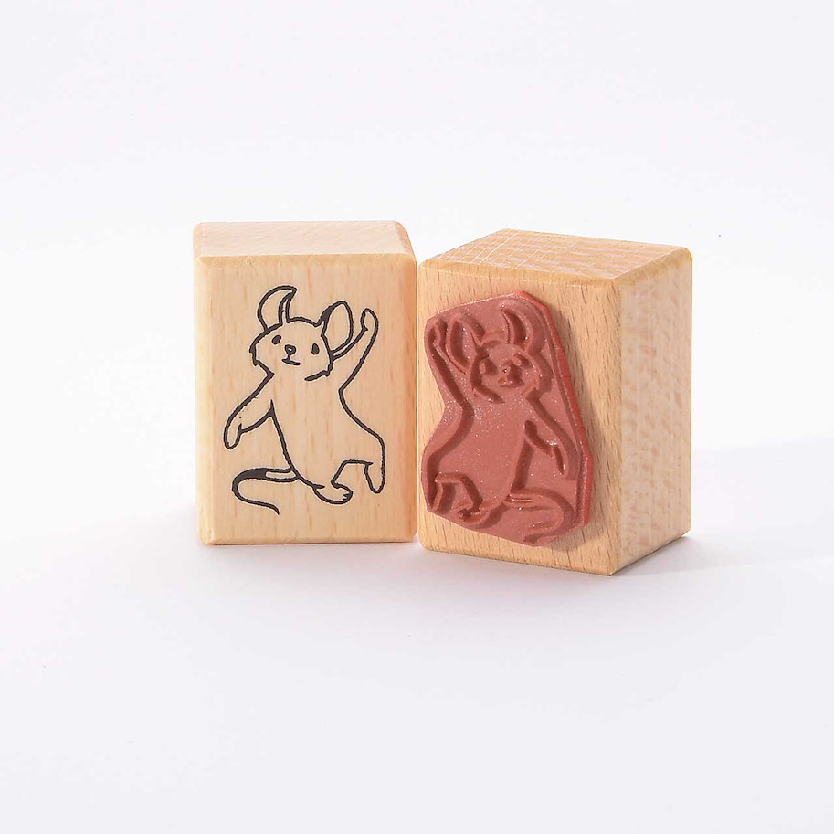 Heindesign Motivstempel Maus hängt an einer Strippe