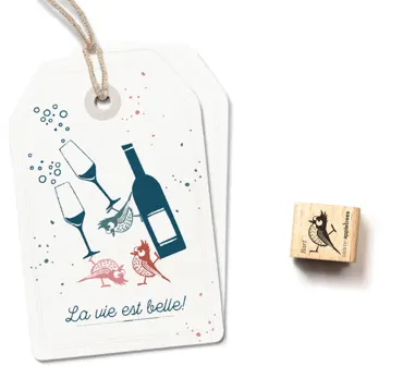 Cats on appletrees Ministempel Haubenmeise Bart